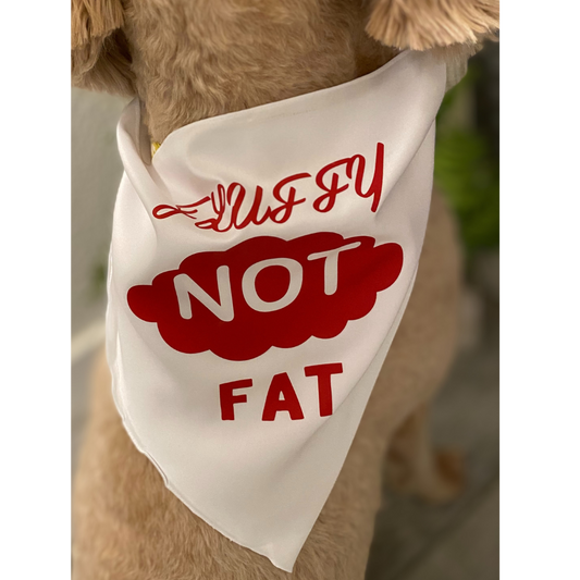 Fluffy Not Fat White Dog Bandanna