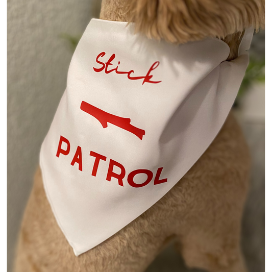 Stick Patrol White Dog Bandanna